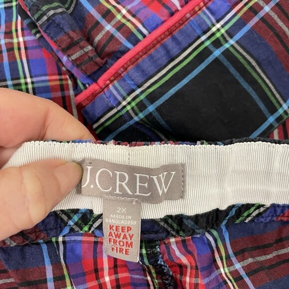 J. Crew Tartan Plaid Holiday 2 Piece Pajama Set Cotton Long Sleeve Pants size 2X - Picture 10 of 11